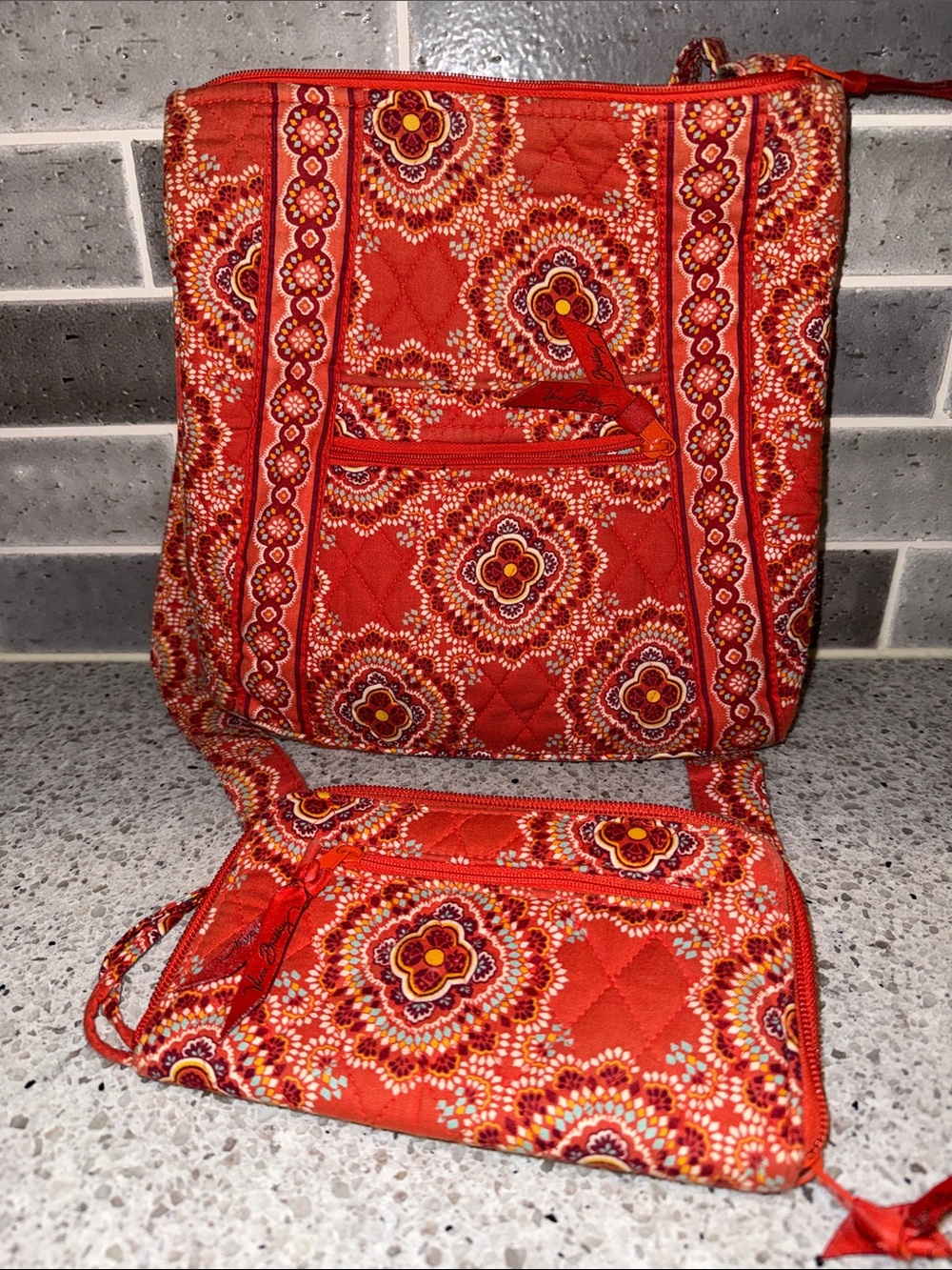 Vera Bradley Hipster and Zip Around Wallet in Paprika